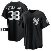 Mark Leiter Jr. Youth New York Yankees Black/White Replica Jersey