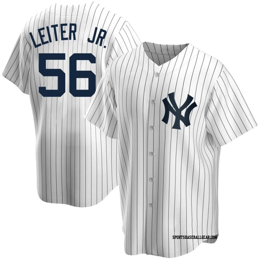 Mark Leiter Jr. Youth New York Yankees White Replica Home Jersey