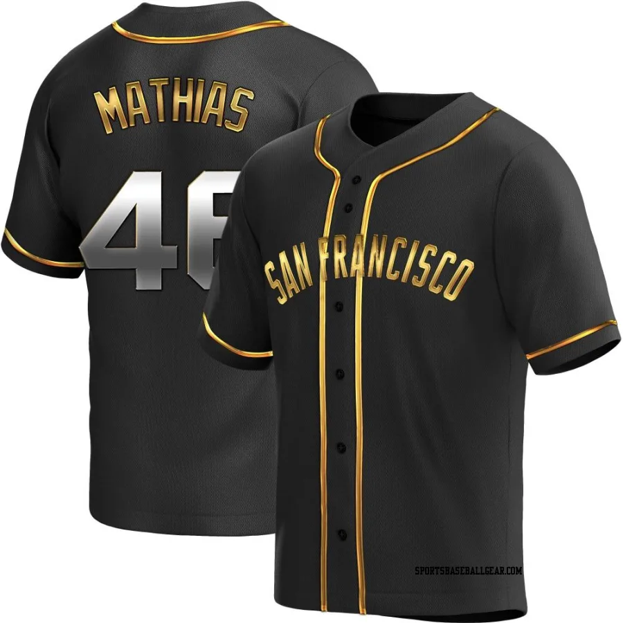 Mark Mathias Men's San Francisco Giants Black Golden Replica Alternate Jersey