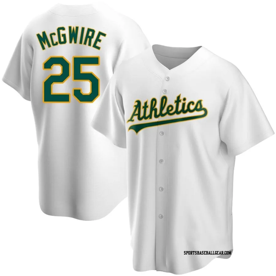 Mark McGwire Men's Oakland Athletics White Replica Home Jersey