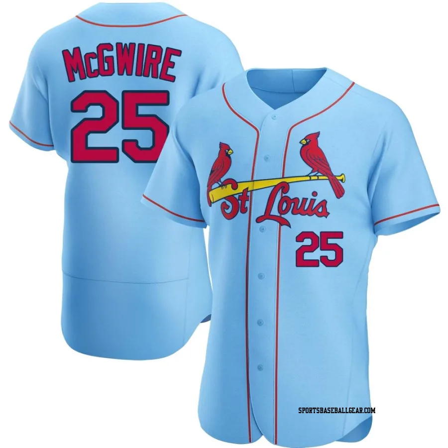 Mark McGwire Men's St. Louis Cardinals Light Blue Authentic Alternate Jersey