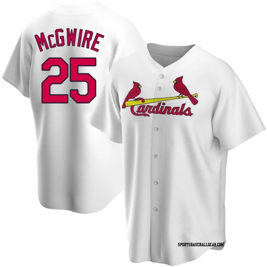 Mark McGwire Men's St. Louis Cardinals White Replica Home Jersey