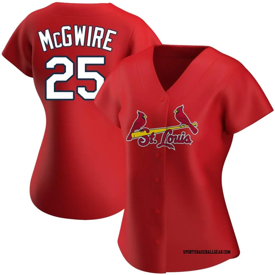 Mark McGwire Women's St. Louis Cardinals Red Replica Alternate Jersey