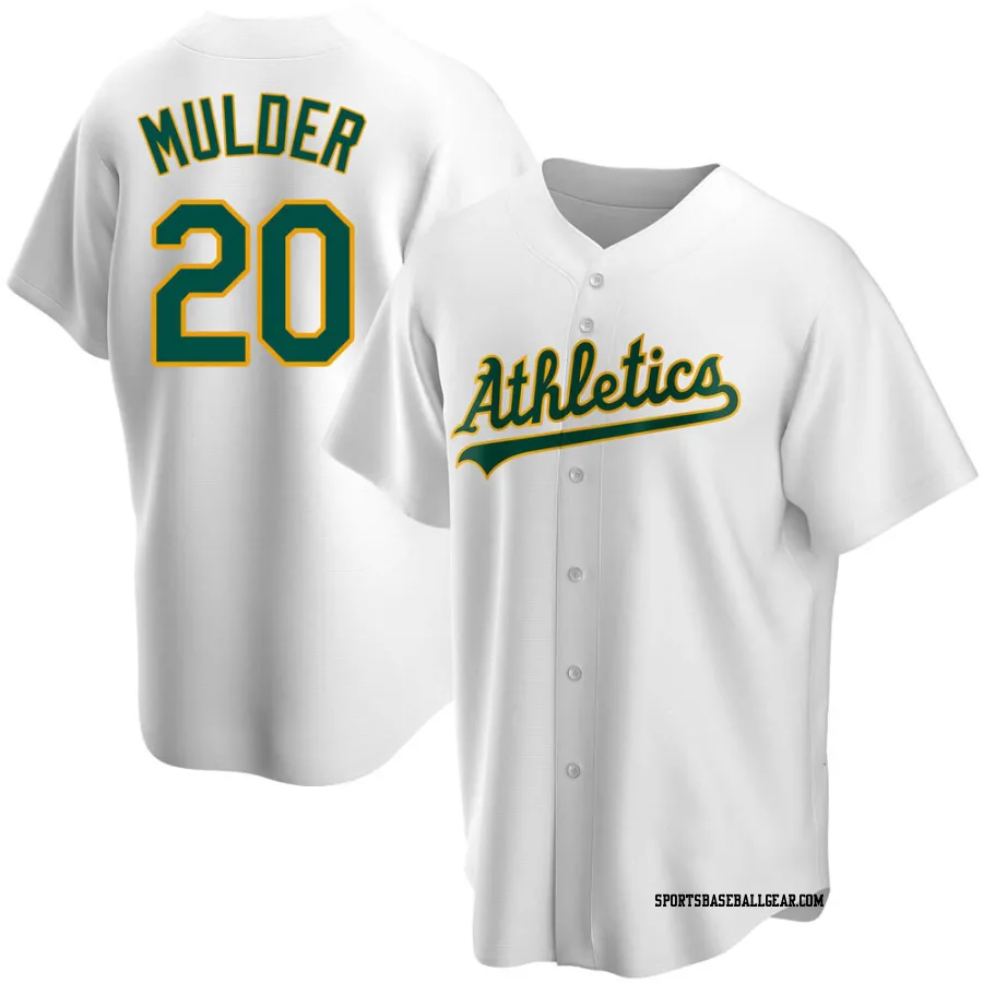 Mark Mulder Men's Oakland Athletics White Replica Home Jersey