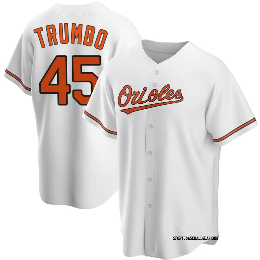 Mark Trumbo Men's Baltimore Orioles White Replica Home Jersey