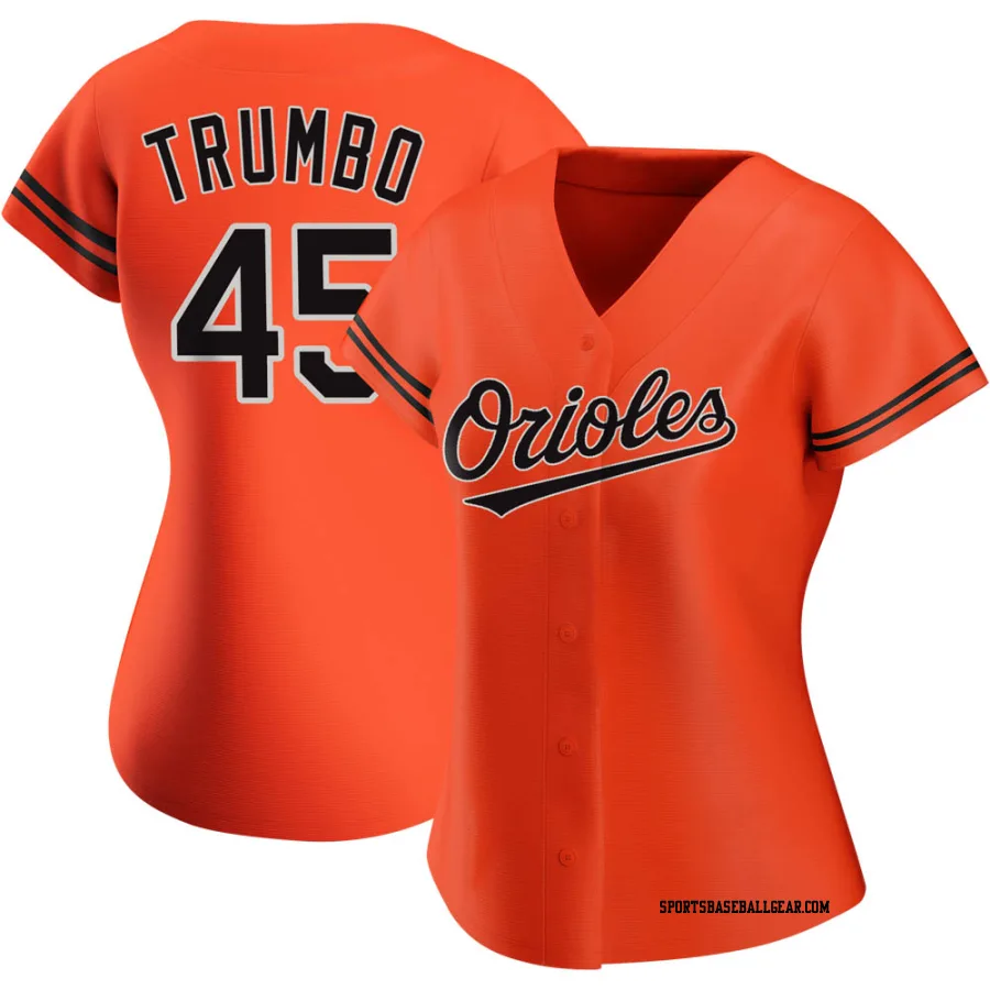 Mark Trumbo Women's Baltimore Orioles Orange Authentic Alternate Jersey