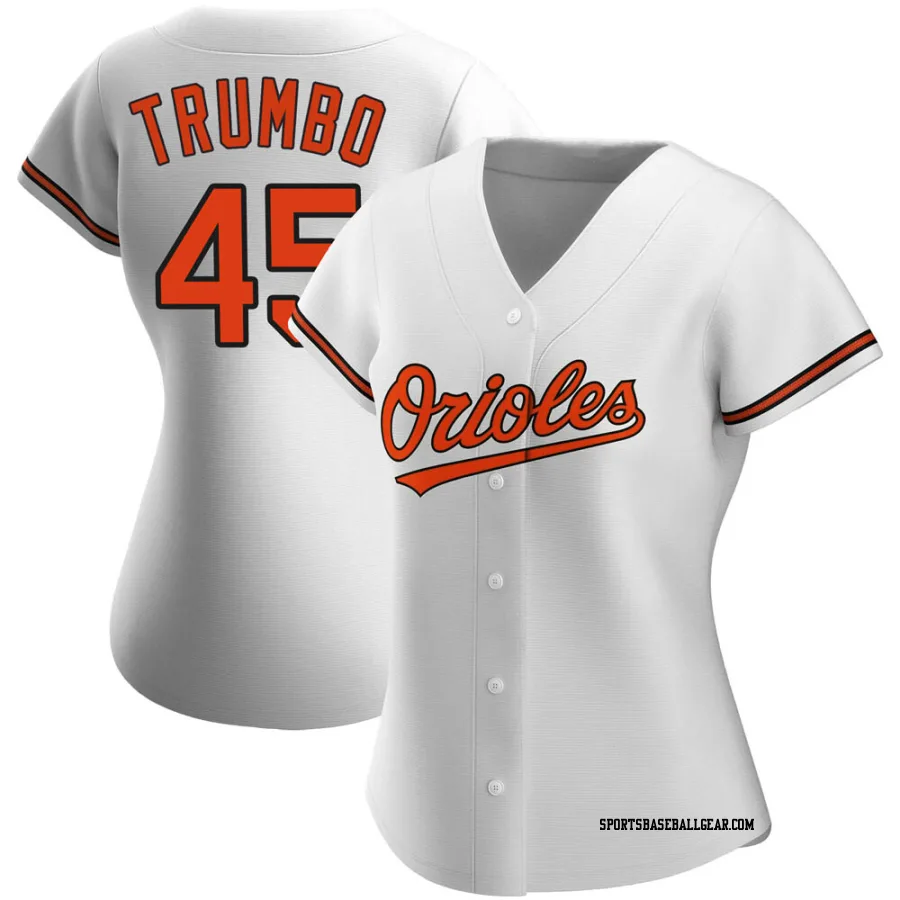 Mark Trumbo Women's Baltimore Orioles White Authentic Home Jersey