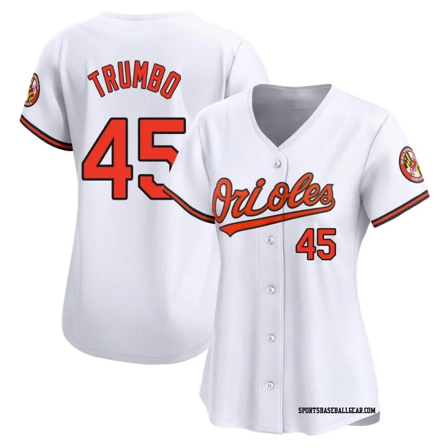 Mark Trumbo Women's Baltimore Orioles White Limited Home Jersey