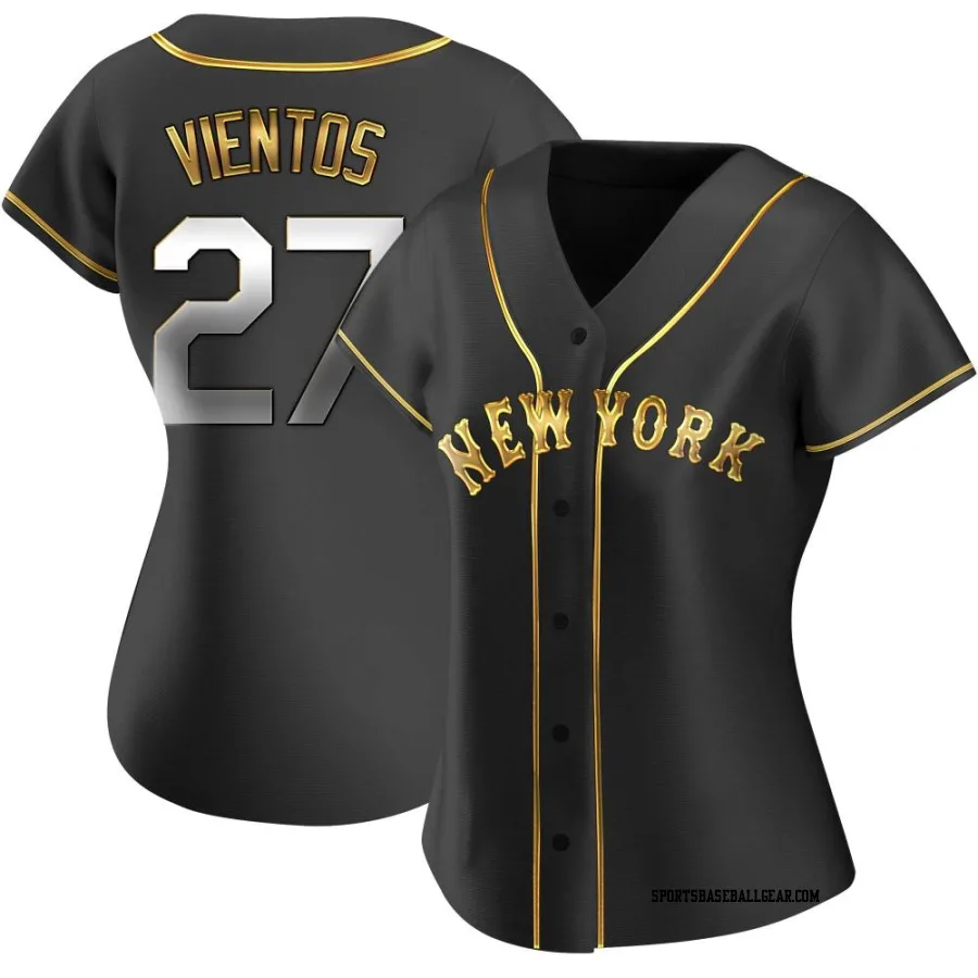 Mark Vientos Women's New York Mets Black Golden Replica Alternate Jersey