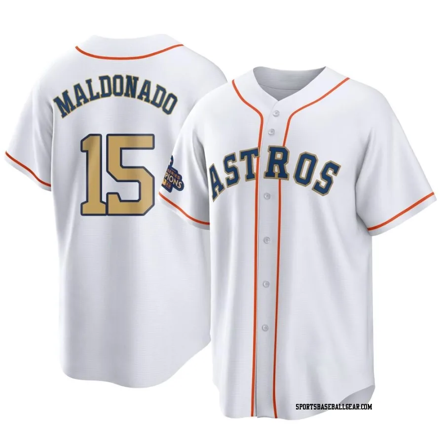 Martin Maldonado Men's Houston Astros Gold Replica White 2023 Collection Jersey