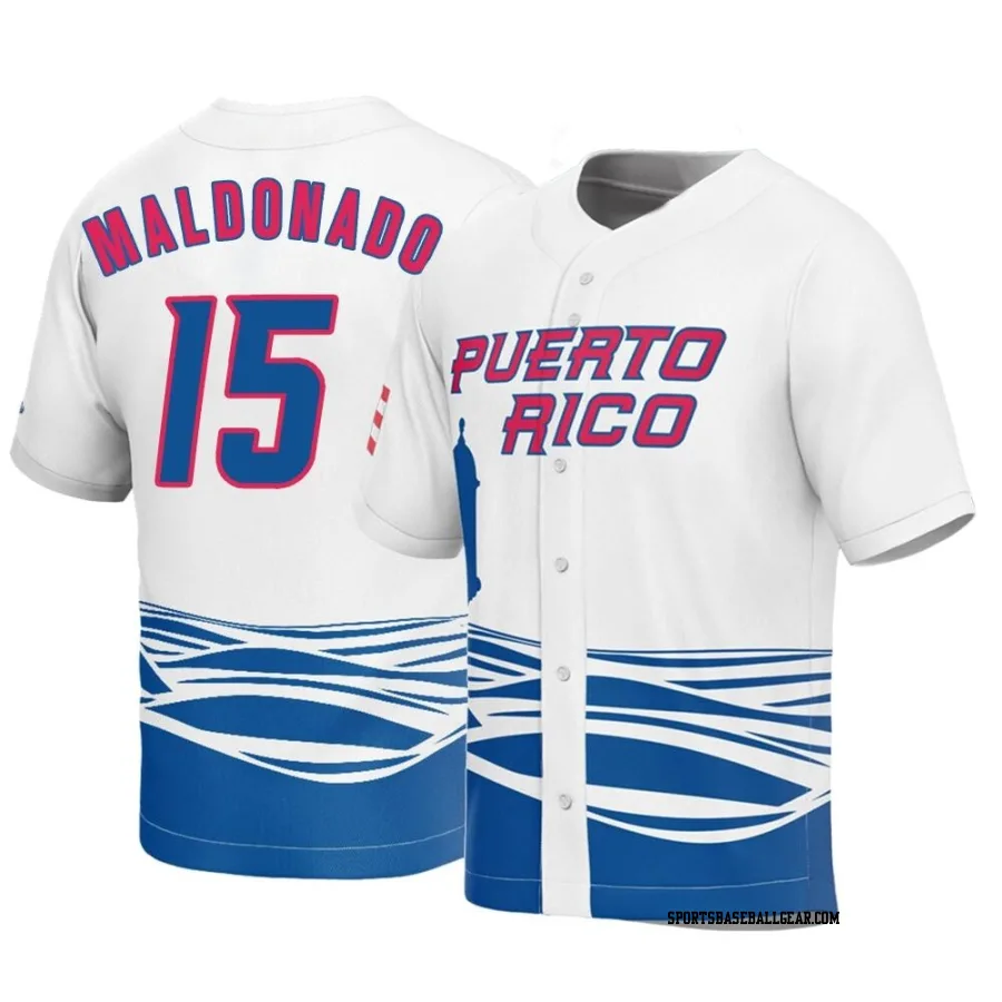 Martin Maldonado Men's Puerto Rico Baseball White Replica 2023 World Baseball Classic Jersey