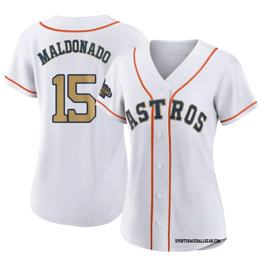 Martin Maldonado Women's Houston Astros Gold Authentic White 2023 Collection Jersey