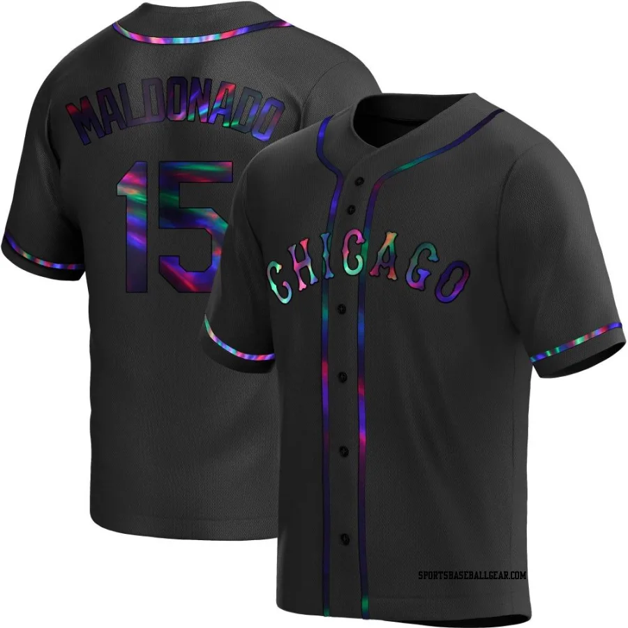 Martin Maldonado Youth Chicago White Sox Black Holographic Replica Alternate Jersey