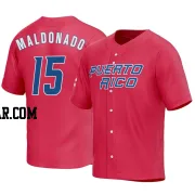 Martin Maldonado Youth Puerto Rico Baseball Red Replica 2023 World Baseball Classic Jersey