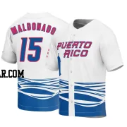 Martin Maldonado Youth Puerto Rico Baseball White Replica 2023 World Baseball Classic Jersey