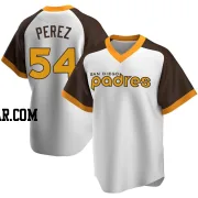 Martin Perez Men's San Diego Padres White Replica Home Cooperstown Collection Jersey