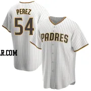 Martin Perez Men's San Diego Padres White/Brown Replica Home Jersey