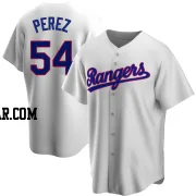 Martin Perez Men's Texas Rangers White Replica Home Cooperstown Collection Jersey