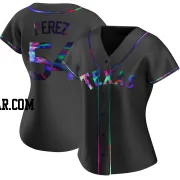 Martin Perez Women's Texas Rangers Black Holographic Replica Alternate Jersey