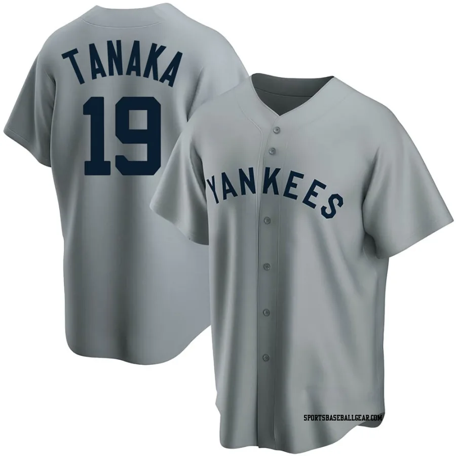 Masahiro Tanaka Men's New York Yankees Gray Replica Road Cooperstown Collection Jersey