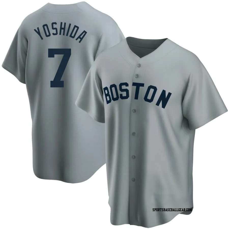 Masataka Yoshida Men's Boston Red Sox Gray Replica Road Cooperstown Collection Jersey