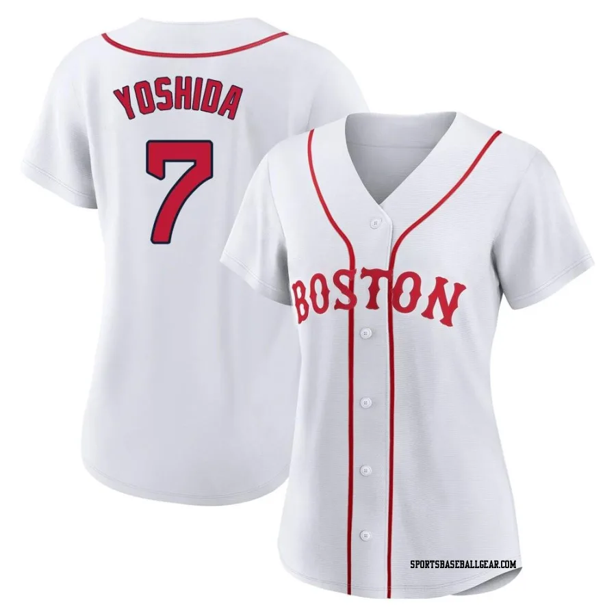 Masataka Yoshida Women's Boston Red Sox White Authentic 2021 Patriots' Day Jersey