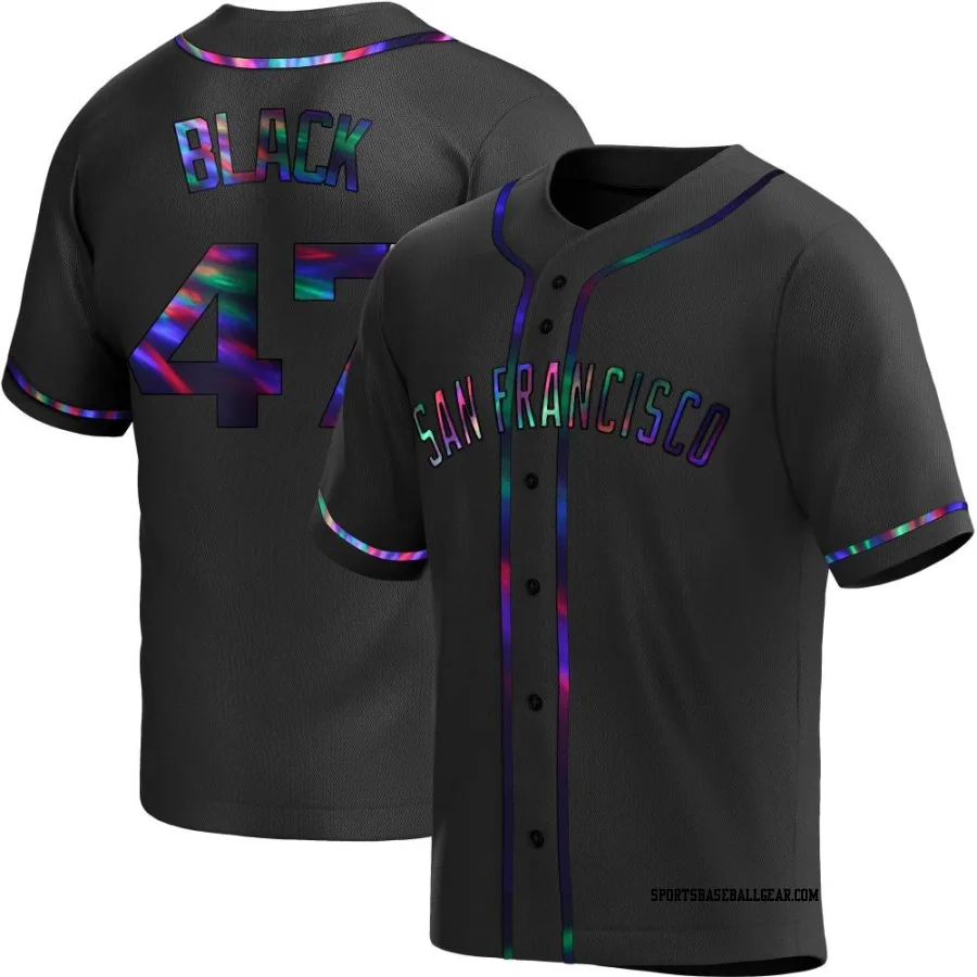 Mason Black Men's San Francisco Giants Black Holographic Replica Alternate Jersey