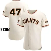 Mason Black Men's San Francisco Giants Cream Authentic Home Jersey