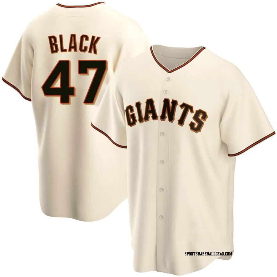 Mason Black Youth San Francisco Giants Cream Replica Home Jersey