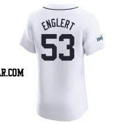 Mason Englert Men's Detroit Tigers White Elite Home Patch Jersey