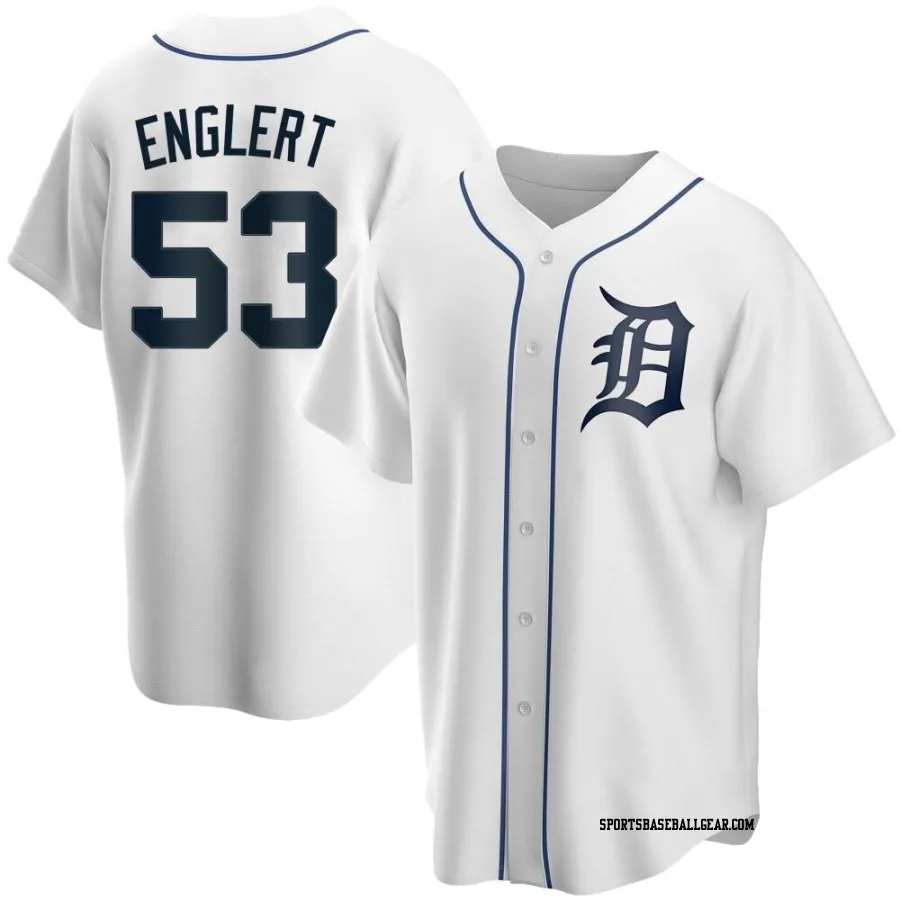 Mason Englert Men's Detroit Tigers White Replica Home Jersey