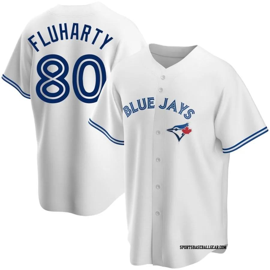 Mason Fluharty Men's Toronto Blue Jays White Replica Home Jersey