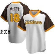 Mason McCoy Men's San Diego Padres White Replica Home Cooperstown Collection Jersey