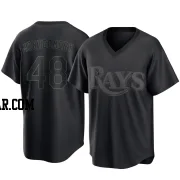 Mason Montgomery Men's Tampa Bay Rays Black Replica Pitch Fashion Jersey