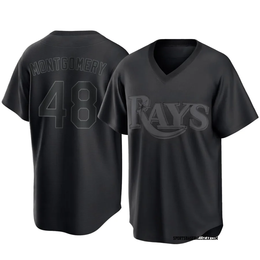 Mason Montgomery Men's Tampa Bay Rays Black Replica Pitch Fashion Jersey