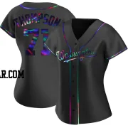 Mason Thompson Women's Washington Nationals Black Holographic Replica Alternate Jersey