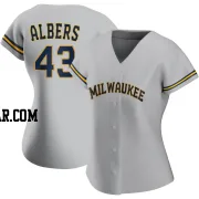 Matt Albers Women's Milwaukee Brewers Gray Replica Road Jersey