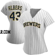 Matt Albers Women's Milwaukee Brewers White/Navy Authentic Alternate Jersey