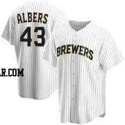 Matt Albers Youth Milwaukee Brewers White Replica Home Jersey