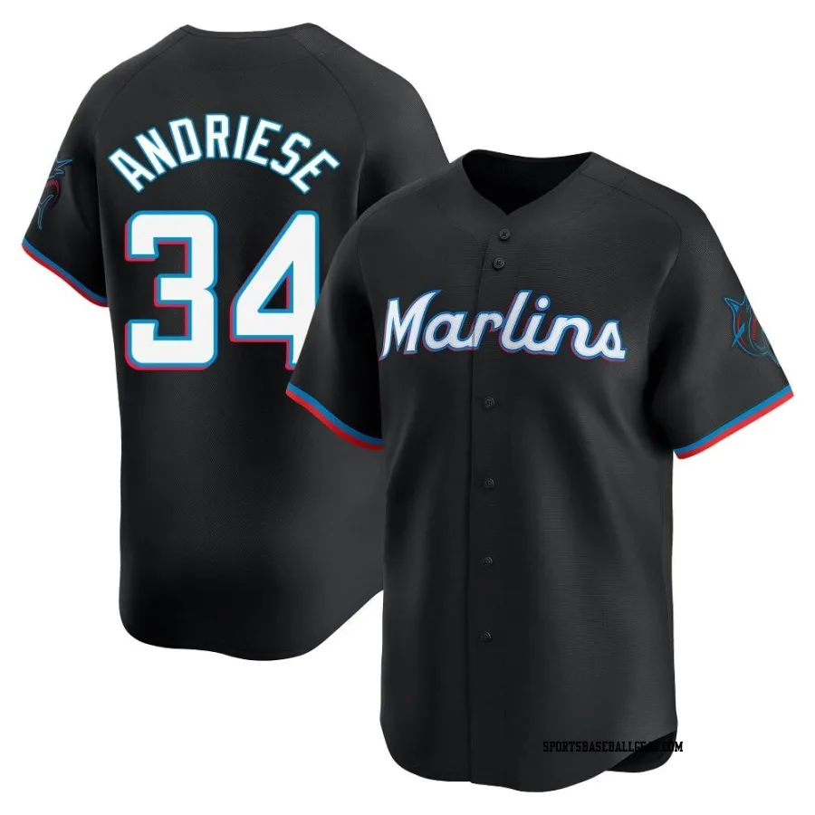 Matt Andriese Men's Miami Marlins Black Limited Alternate Jersey