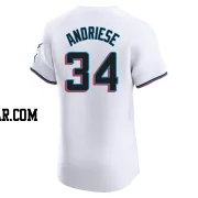 Matt Andriese Men's Miami Marlins White Elite Home Jersey