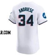 Matt Andriese Men's Miami Marlins White Elite Home Patch Jersey