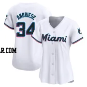 Matt Andriese Women's Miami Marlins White Limited Home Jersey