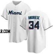 Matt Andriese Youth Miami Marlins White Replica Home Jersey