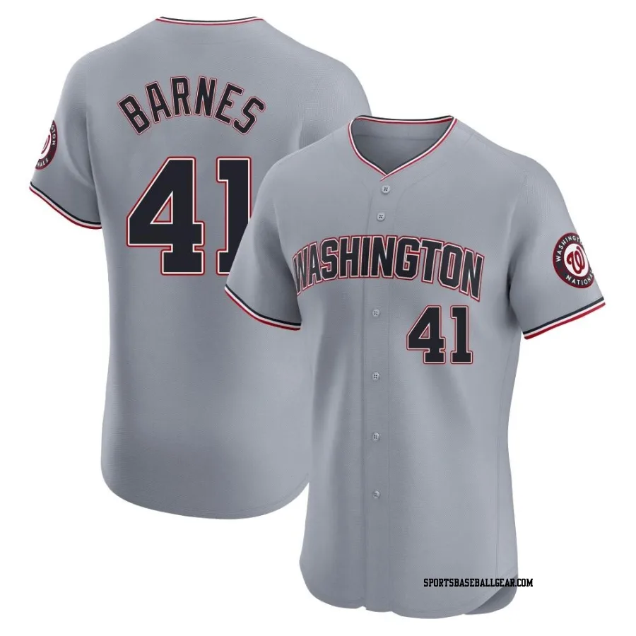 Matt Barnes Men's Washington Nationals Gray Elite Road Jersey