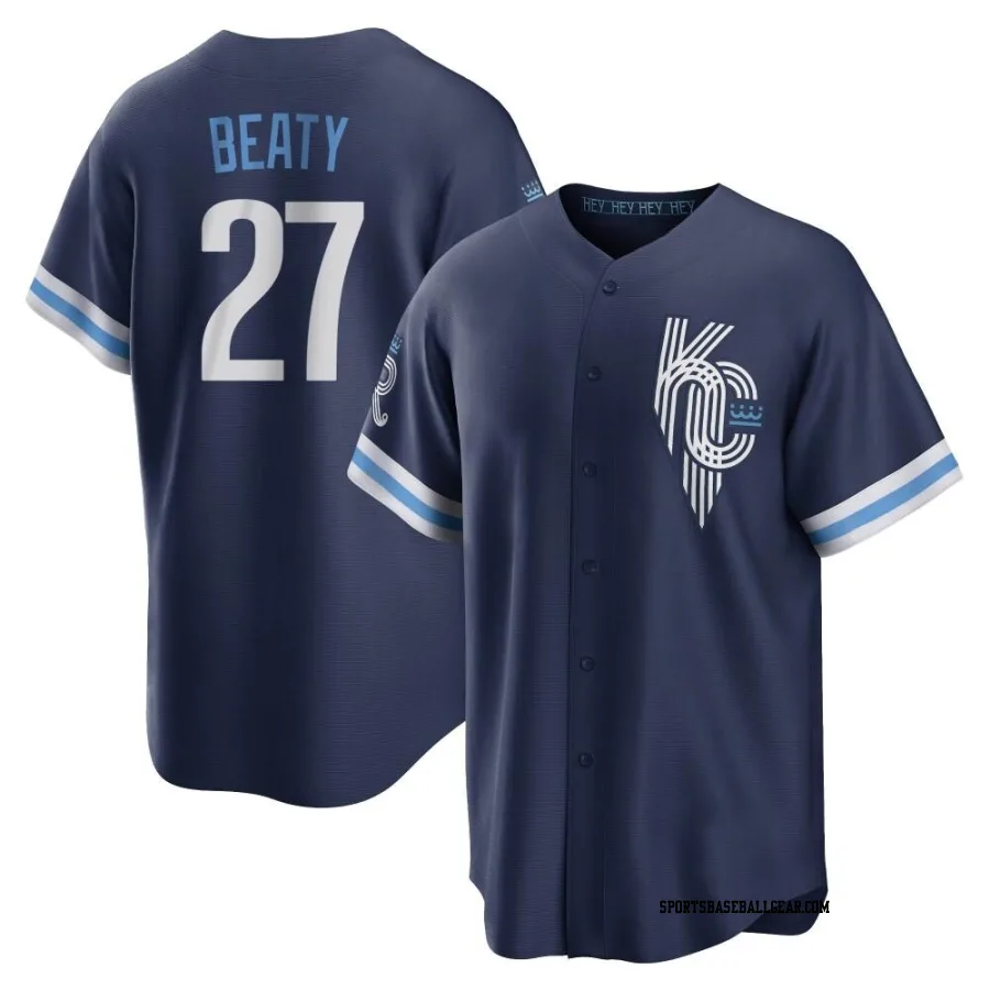 Matt Beaty Men's Kansas City Royals Navy Replica 2022 City Connect Jersey