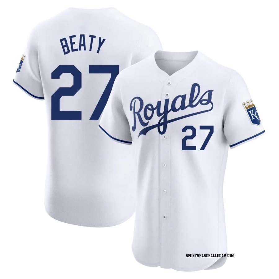 Matt Beaty Men's Kansas City Royals White Elite Home Jersey