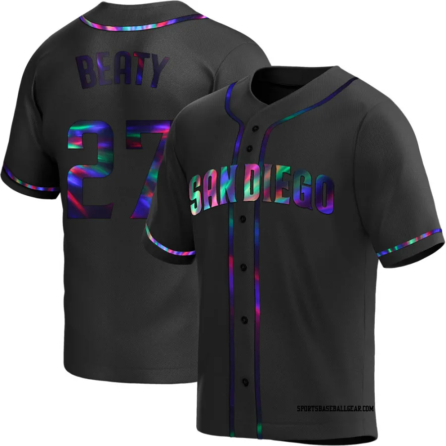 Matt Beaty Men's San Diego Padres Black Holographic Replica Alternate Jersey