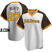 Matt Beaty Men's San Diego Padres White Replica Home Cooperstown Collection Jersey