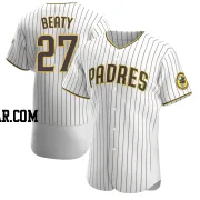 Matt Beaty Men's San Diego Padres White/Brown Authentic Home Jersey